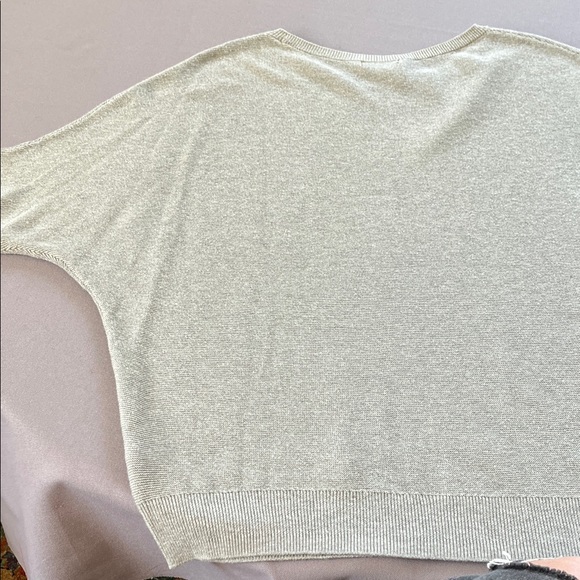 Quince Boat Neck Dolman Sleeve Heather Gray Cotton/Cashmere Women's Top M - Picture 7 of 7